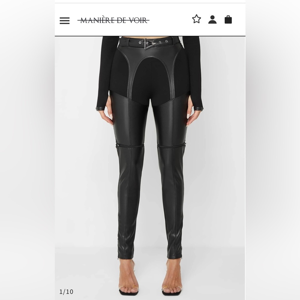 Maniere de voir vegan leather zip off pant.